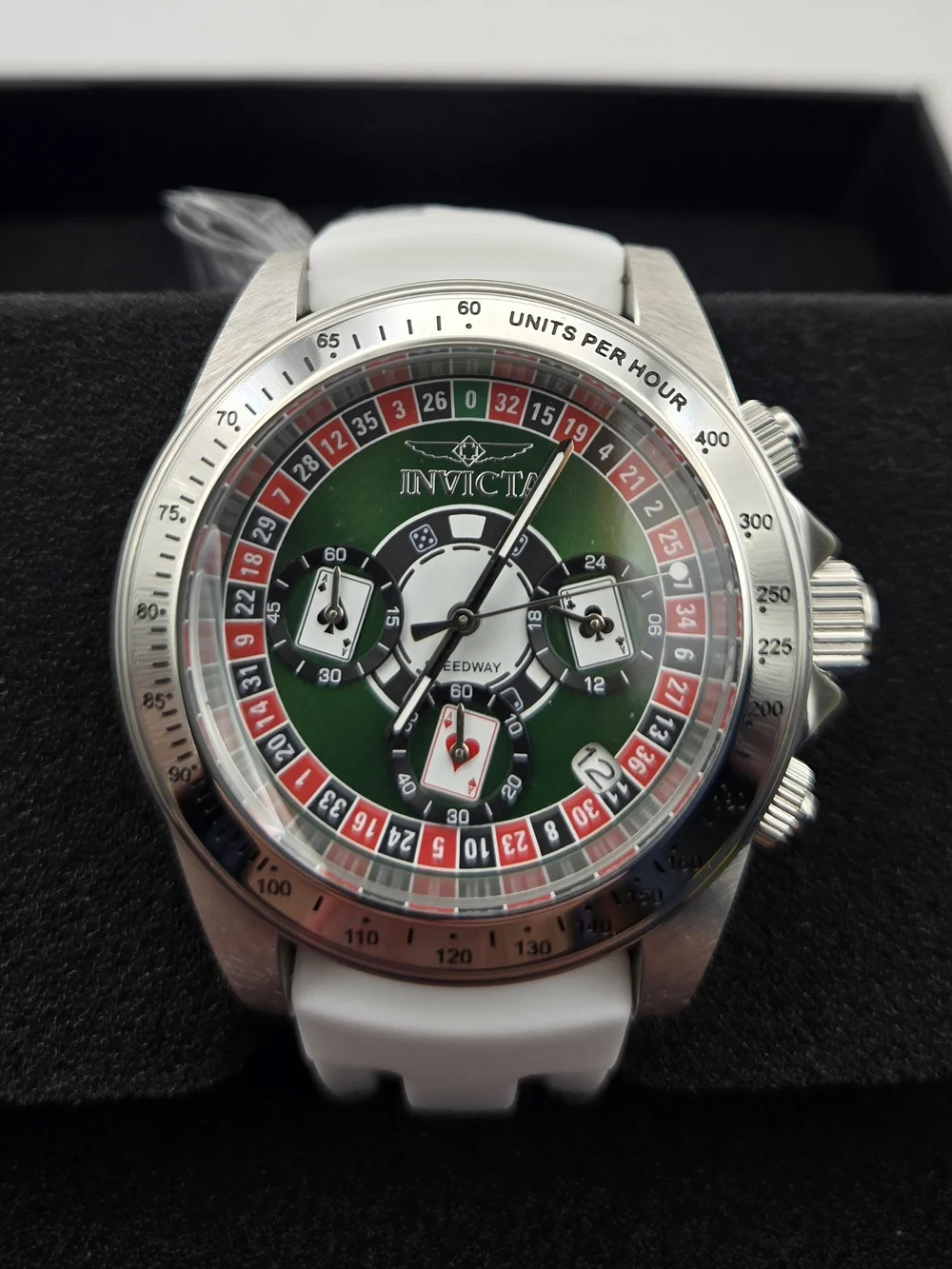 Invicta Speedway Montecarlo CASINO Men's Watch  39.5mm White 50493 Quartz NEW